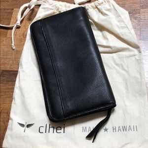 clhei Bags - Clhei black leather travel wallet clhei Bags - Clhei black leather travel wallet